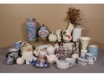 Decorative Pottery SuperGroup: Vases And Vah-ses, Pitchers, Urns, Asian And Blue & White And More
