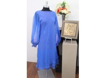 Vintage Blue Layer Chiffon Dress -Size11/12