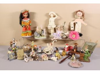 Group Of Figurines, Scenes, And Dolls