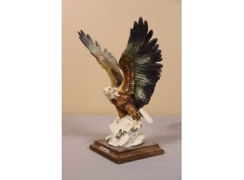G. Armani Golden Eagle On Snow Capodimonte Sculptural Figurine