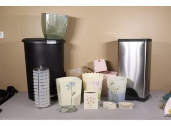 Numerous Group Of Waste Baskets And Bins - Varied Sizes And Styles