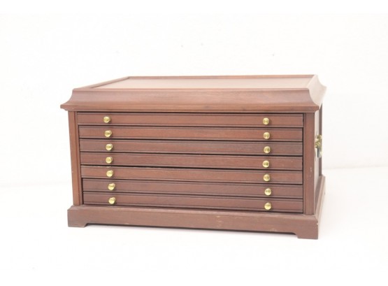 Elegant Wooden Collector Coin Cabinet