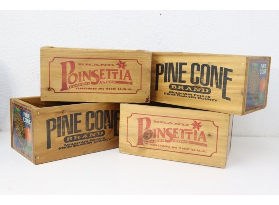 Quartet Of Vintage Style Decorative Fruit And Plant Grower Shipping Boxes
