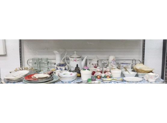Dinnerware Shelf Lot #2: A Continental Accent - Various Types And Patterns Of Plate Ware And Serve Ware