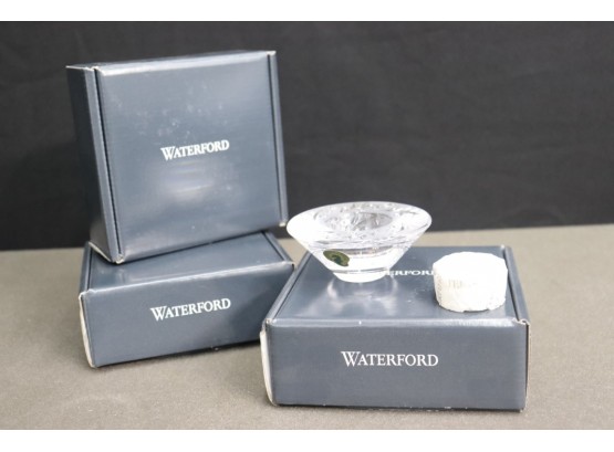 Trio Of Waterford Crystal Truncated Cone Votive Holders