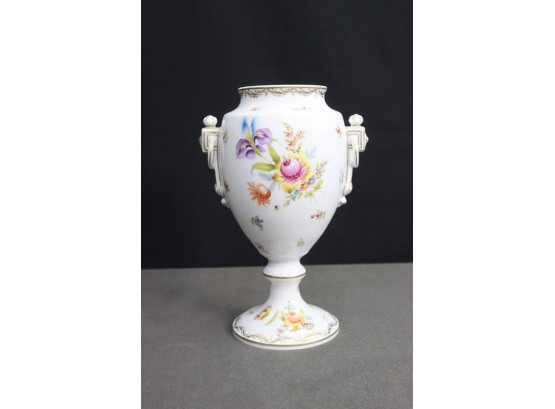 Fine Neoclassical Style A.C. Saxonia Porcelain Trophy Urn Vase