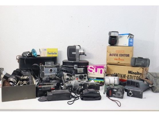 Cameras, Lights, Lots Of Action: Huge Vintage Cameras, Camera Accessories And Photography Eqipment