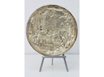Roman Bacchanal Bas-Relief Cast Metal Wall Medallion
