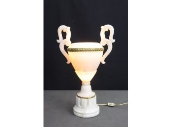 Alabaster  Twin Handled Trophy Form Lamp With Ormolu Moumts