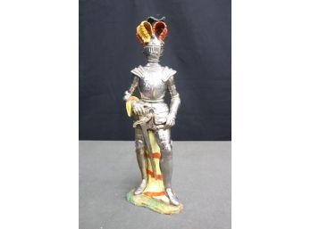 Medieval Knight#3 Italian Ceramic Armor & Plumage Statuette, Crooked Stripe Insignia