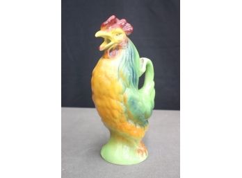 Vintage French Majolica St Clement Screaming Rooster Pitcher