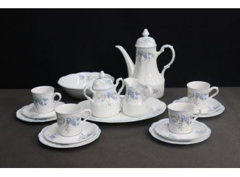 J & G Meakin Teapot, Creamer/Sugar, Teacup/Saucer Set - Sterling Colonial English Ironstone