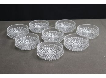 Eight Double Ridge Marquise Crystal Bowls
