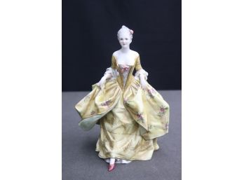 Resplendent Vintage Capodimonte Victorian Lady In Gown Figurine
