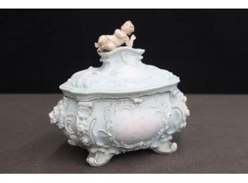 Rococo Porcelain Memorial To Bad Parenting - Jewelry Dresser Casket - Ornate Decoration