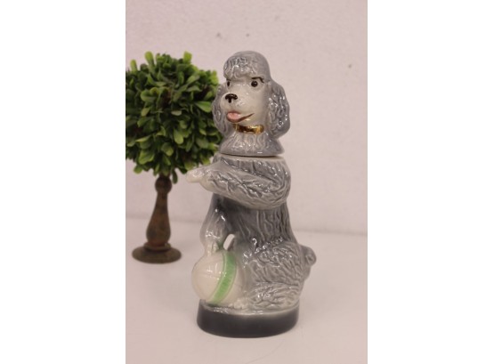 Vintage 1970 Jim Beam Penny The Poodle With Ball Trophy Decanter Bottle (Empty)