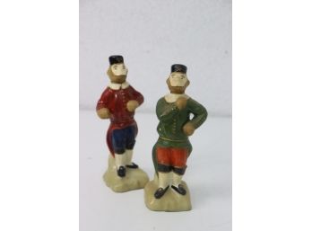 Pair Of Vintage Chimpanzee Soldier Figurines