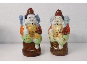 Vintage Bottle Lot 5 Of 5: Two HandpaintedJapanese Sake Ceramic Bottles