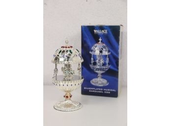 Wallace Silversmiths Silverplated Musical Carousel Egg