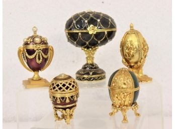 Five (5)Joan Rivers Imperial Treasures Collection Egg Trinket Boxes