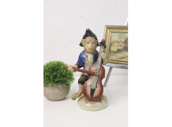 Beethhoven's Favorite Monkey - Cello Playing Primate Porcelain Figurine