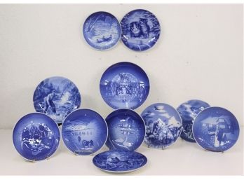 Collection Of Limited Blue And White Porcelain Commemorative Plates - Kaiser, B&G, Royale Blue Winter