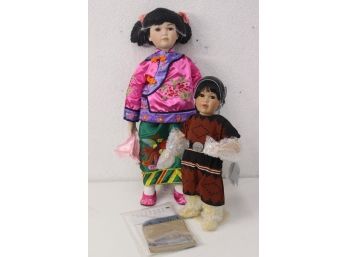 Pair Of Porcelain Collector Dolls - William Tung Collection And Danbury Mint