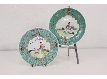 Two World-Famous Chintehchen Porcelain Hand-Painted Plates