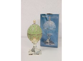 Wallace Silversmiths Silver-plated Victoria Green Musical Egg