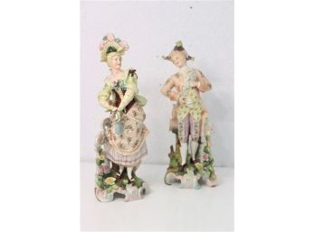 The IT Couple Of The Restsoration - Porcelain Figurines In Spectaular Carolean Stylings