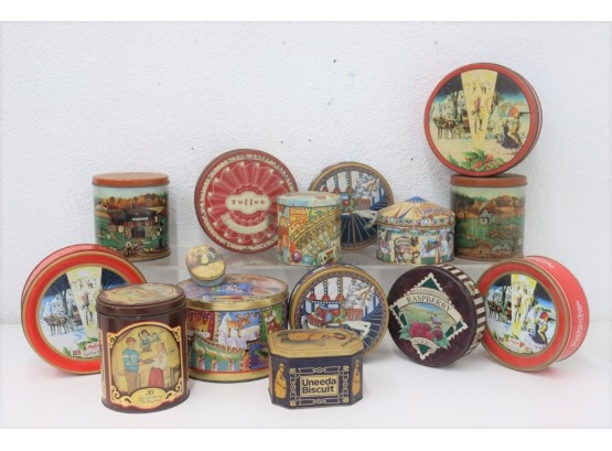 2 Of 3: Group Lot Of Vintage And Decorative Branded Tins - Cookies And Candy