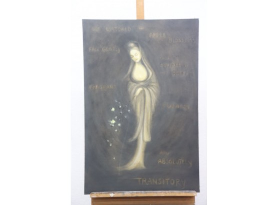 Text Surround Spiritual Lady Painting On Canvas,  Artist: Nancy Berg
