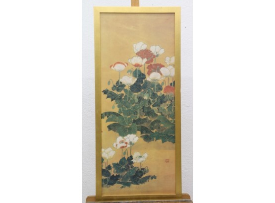 Japanese Poppies, Style Of Sosetsu - Mineral On Gold-leafed Paper - Met. Museum Of Art 2000