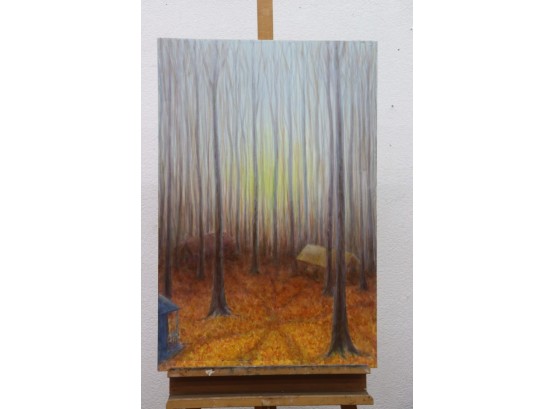 Winter Forrest Painting On Canvas,  Artist: Nancy Berg