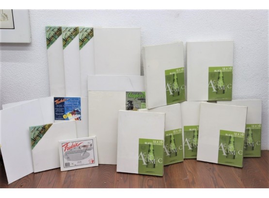 Group Lot Of New Artwork Canvasses And Board - Varied Sizes And Types