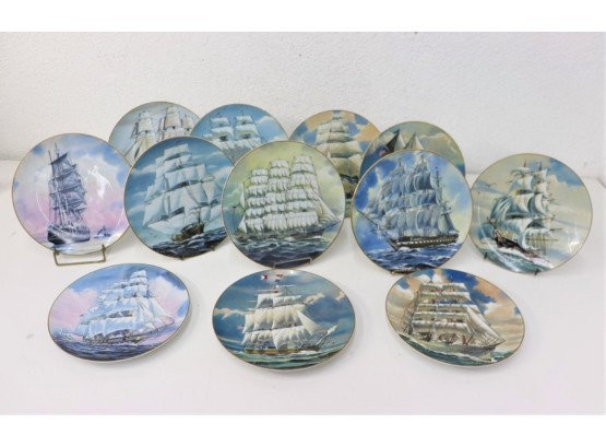 12 Rosenthal For Danbury Mint Great American Sailing Ships Limited Edition Plates