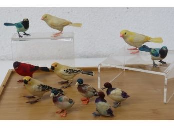 Collection Of Vintage Japanese Painted Porcelain Bird Figurines