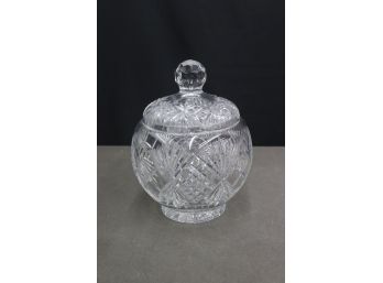 Stately Prism  Finial Cut Crystal Ball Jar