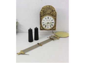 Jacques Almar Horloge Comtoise Reproduction Flower Garland Wall Clock