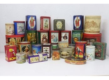 3 Of 3: Group Lot Of Vintage And Decorative Branded Tins And Products Boxes - Bonz & Milky Way And More