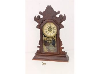 Antique Waterbury Clock Company Mantle Clock - Key Wind Pendulum Movement
