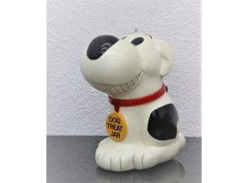 Dog Treat Cookie Jar - Neck Hinged Lid, Battery Powered Bark, Plastic