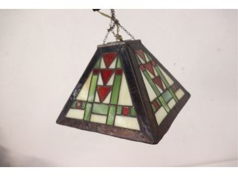 Triangle Bell Leaded Stained Glass Pendant Light