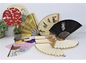 Delightful Cool Grouping Of Japansese Folding And Paddle Fans