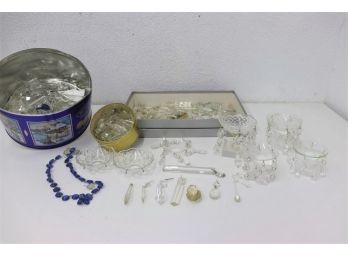 Variety Group Lot Of Crystal Pendants, Drops, Prisms, Bobeches, And More