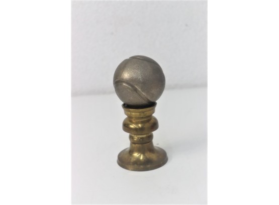Pebbled MetalTennis Ball On Brass Mini Pediment Figurine Combo