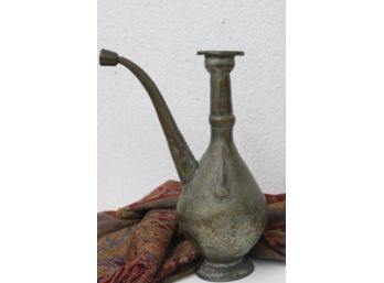 Vintage Bronze And Copper Persian Aftabeh Pitcher