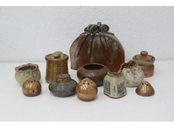 Family Of Craft Pottery Smalls - Vases, Canisters, And More