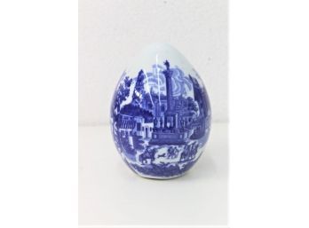 Blue & White China Egg