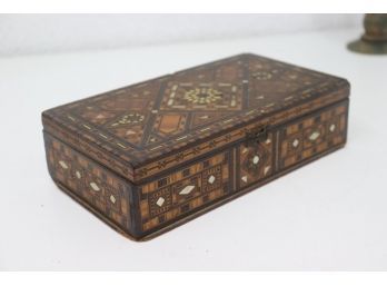 Vintage Moroccan-style Inlay  And Marquetry  Wooden Box